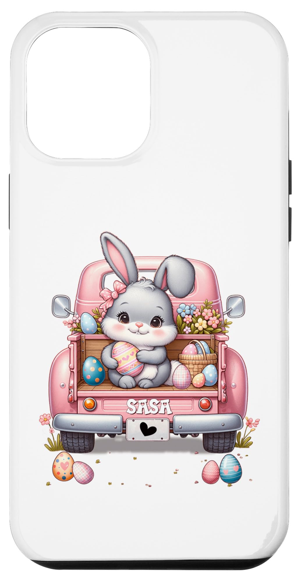 iPhone 14 Pro Max Sasa Bunny With Easter Egg Cute Car Happy Easter Day Case