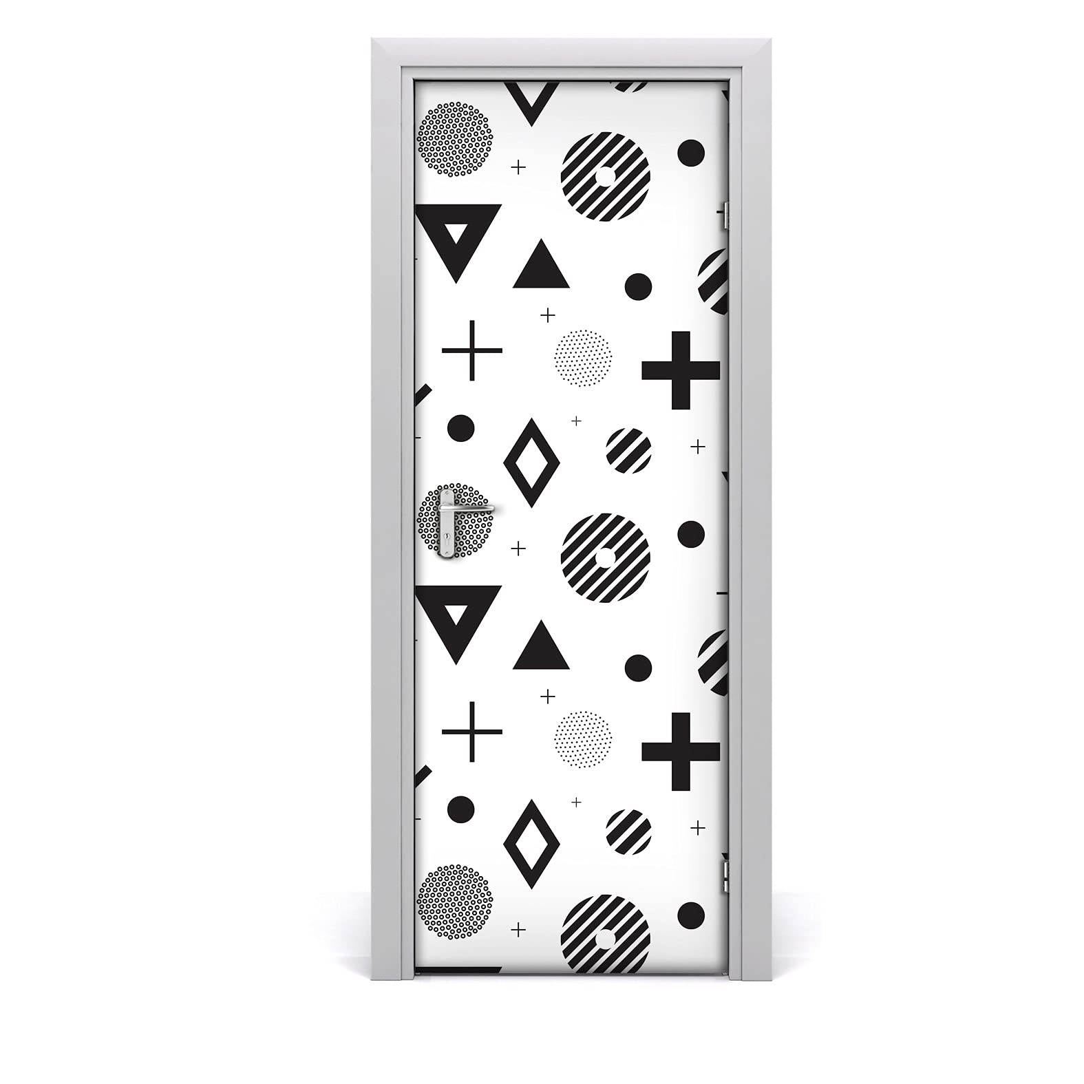 Adhesivo decorativo de puerta 77x200 cm lavable con diseño geométrico nórdico