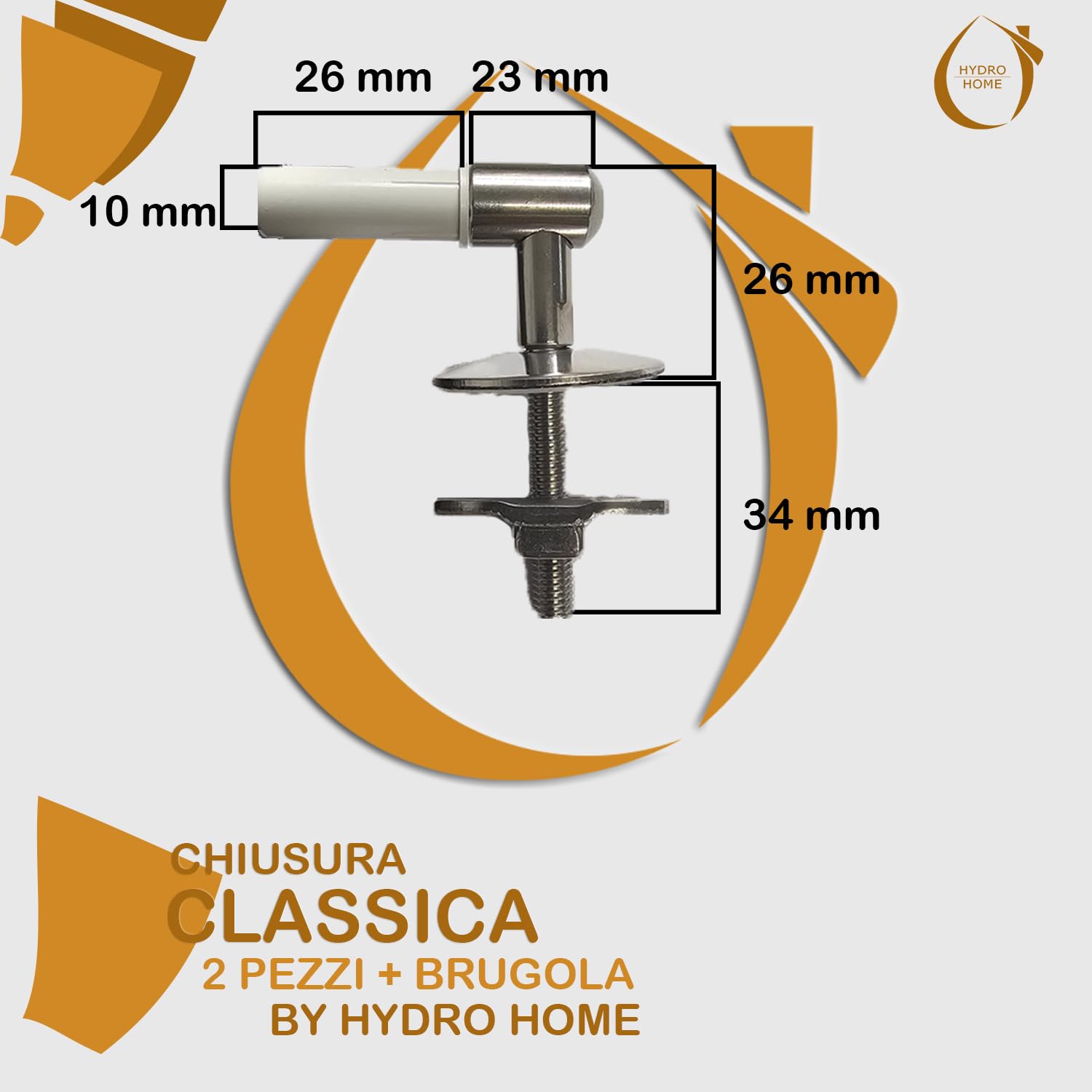 HYDRO HOME Kit de bisagras para tapa de inodoro Mia Ideal Standard termoendurecible J452201