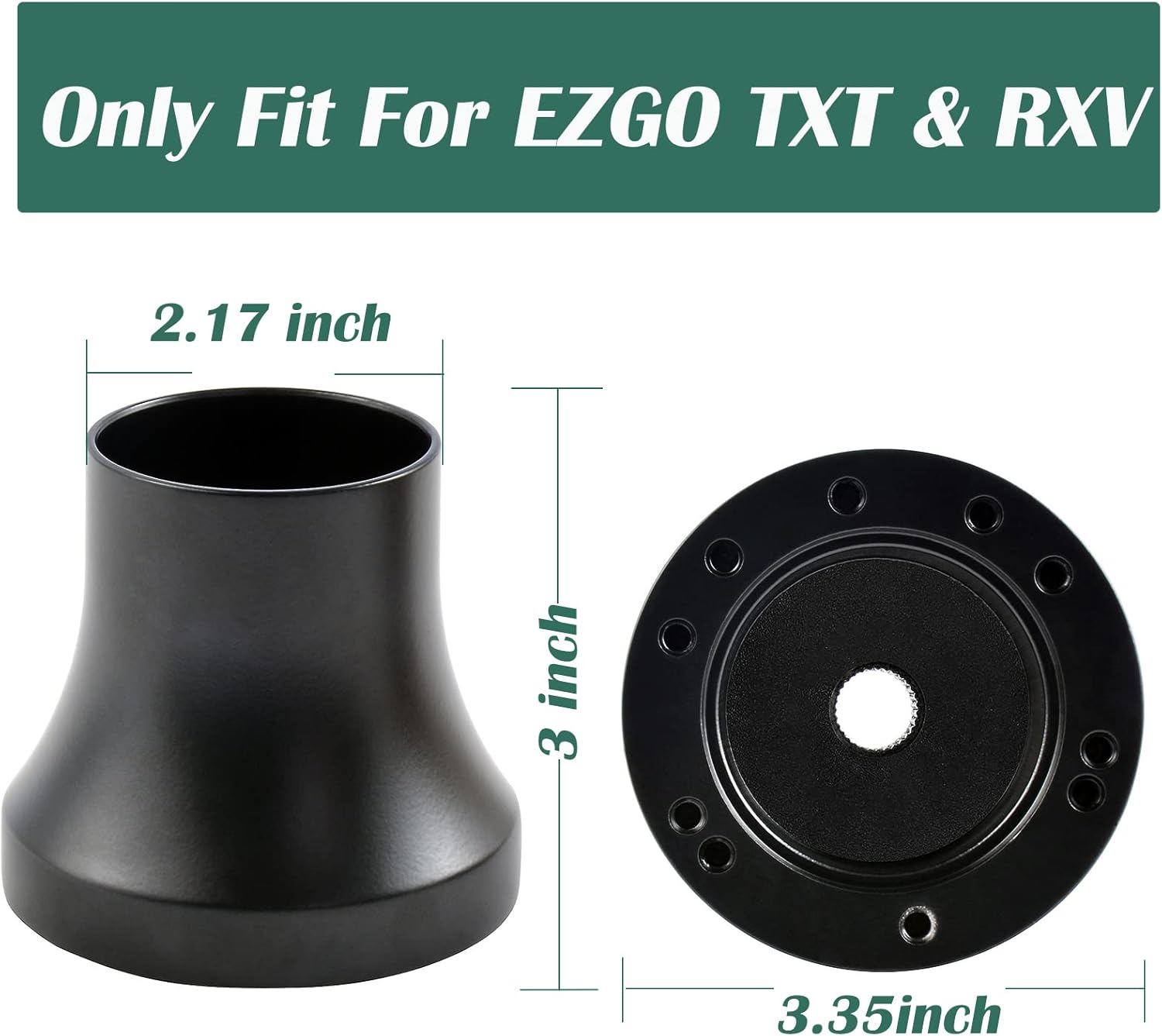 Roykaw Golf Cart Steering Wheel Adapter Compatible with EZGO RXV/TXT Black