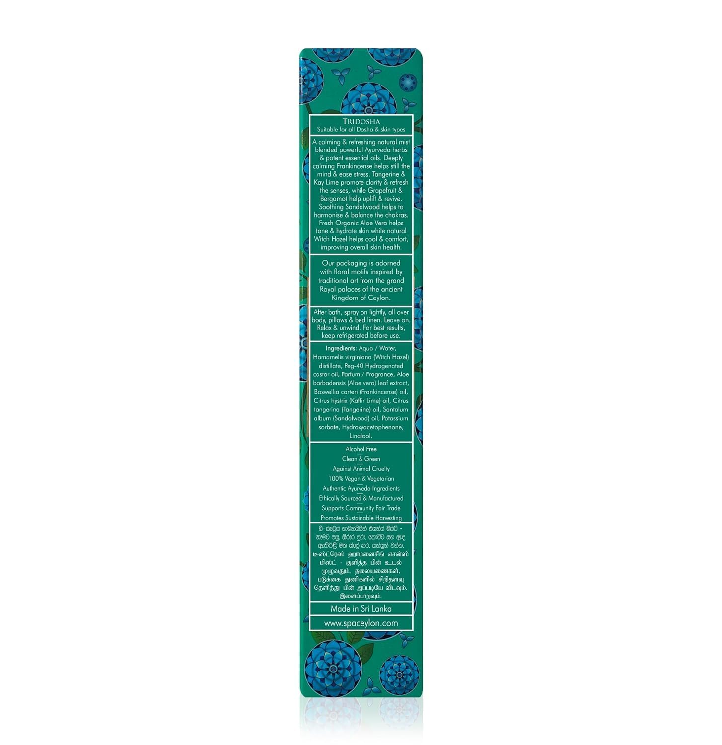 SPA CEYLON De-Stress Harmonising Essence Mist, 100 ml ayurvedisches Körperspray mit Lavendel, Ylang-Ylang und Bergamotte, beruhigend und harmonisierend, für Körper und Sinne