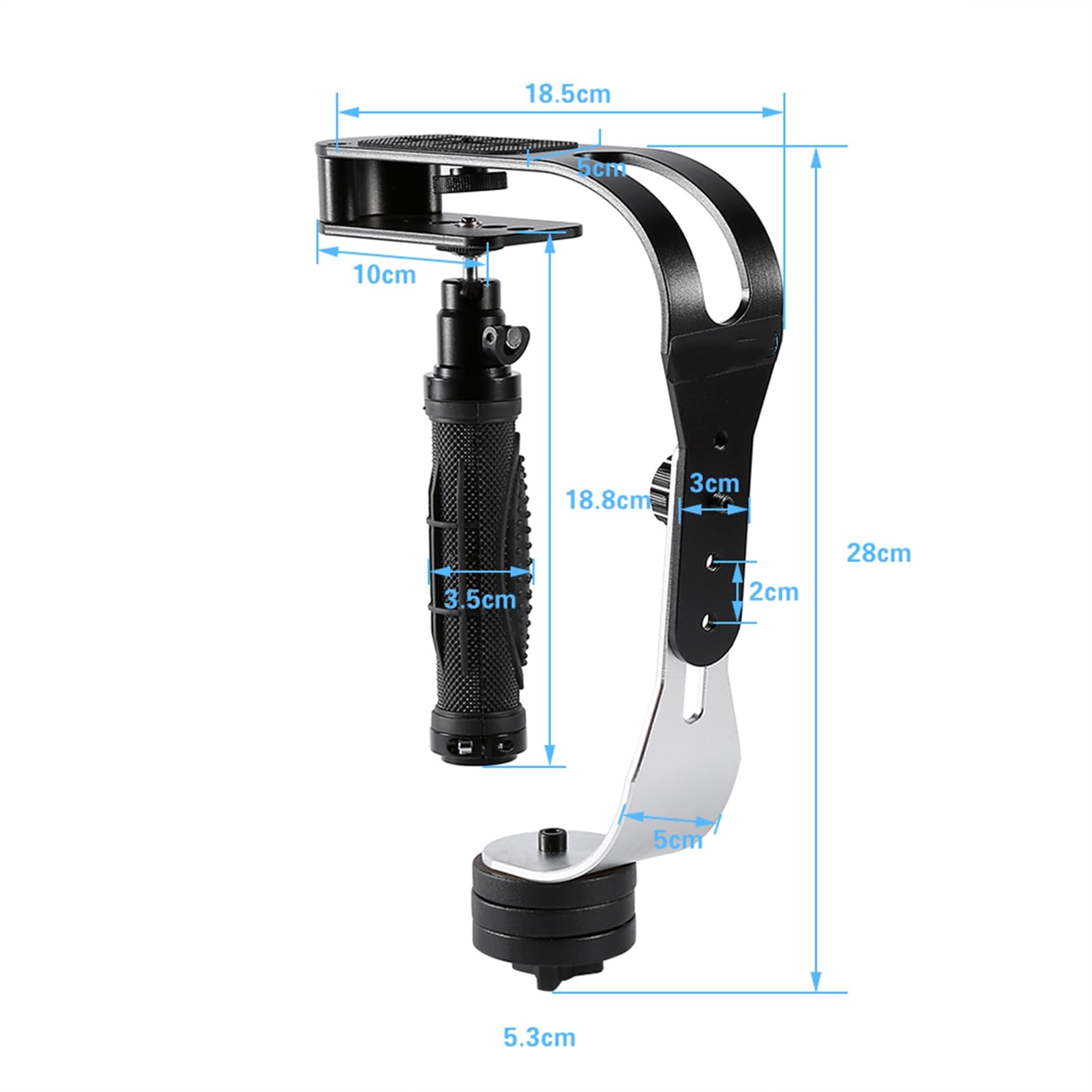 Estabilizador Mano Cámara DSLR Sin Espejo Smartphone, Soporte Video Cardán 3 Ejes Contrapesos Ajustables
