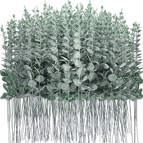 300 Pcs Eucalyptus Stems Faux Greenery Artificial Eucalyptus Leaves Eucalyptus