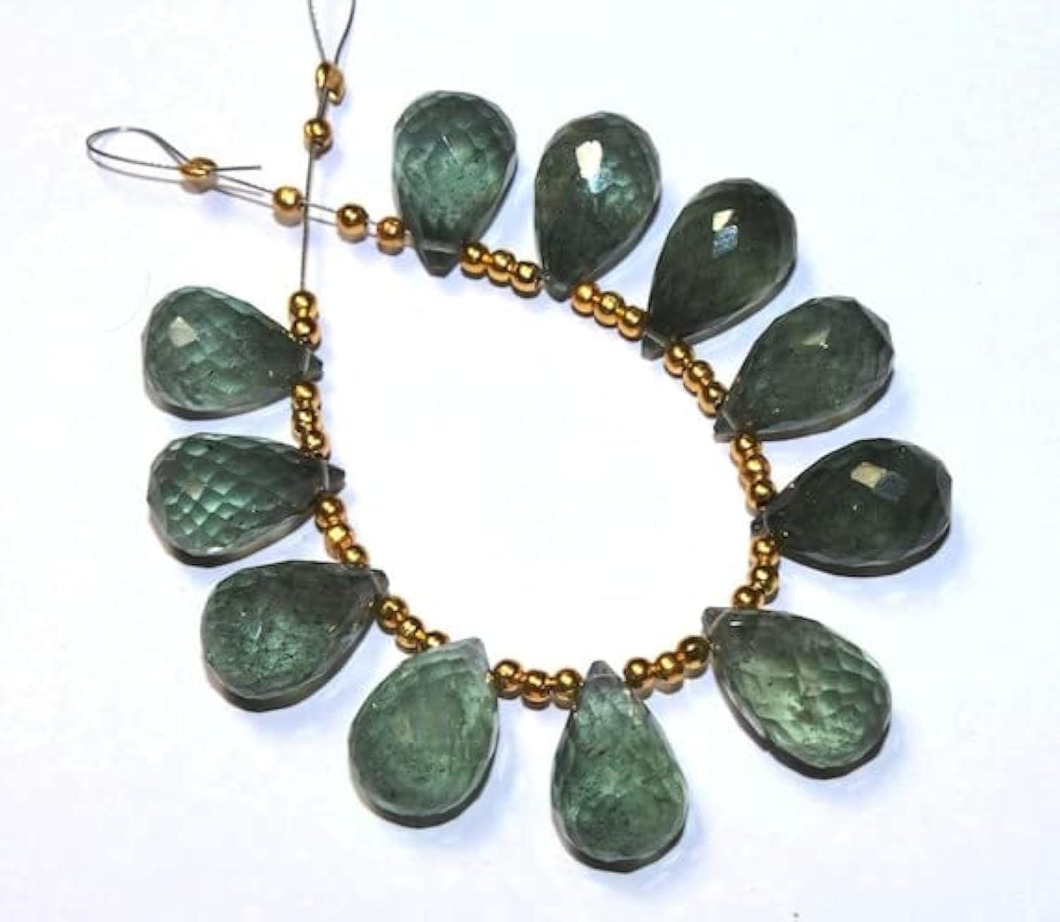Moss Aquamarine faceted briolettes de haute qualité pour bijoux artisanaux