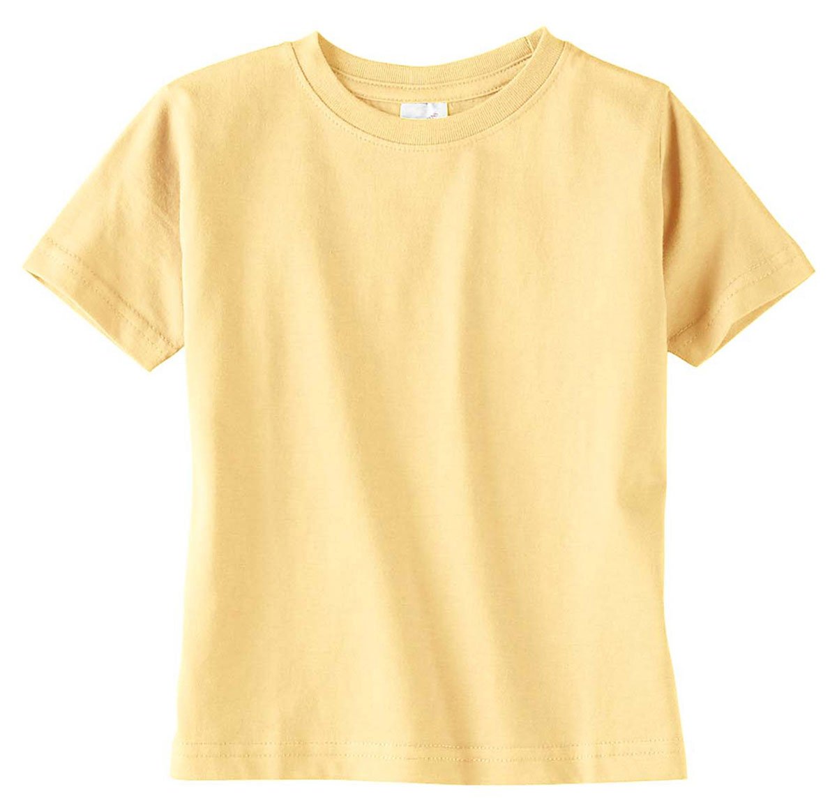 RABBIT SKINS Toddler Soft Ribbed Crewneck Jersey T-Shirt, Butter, 2T