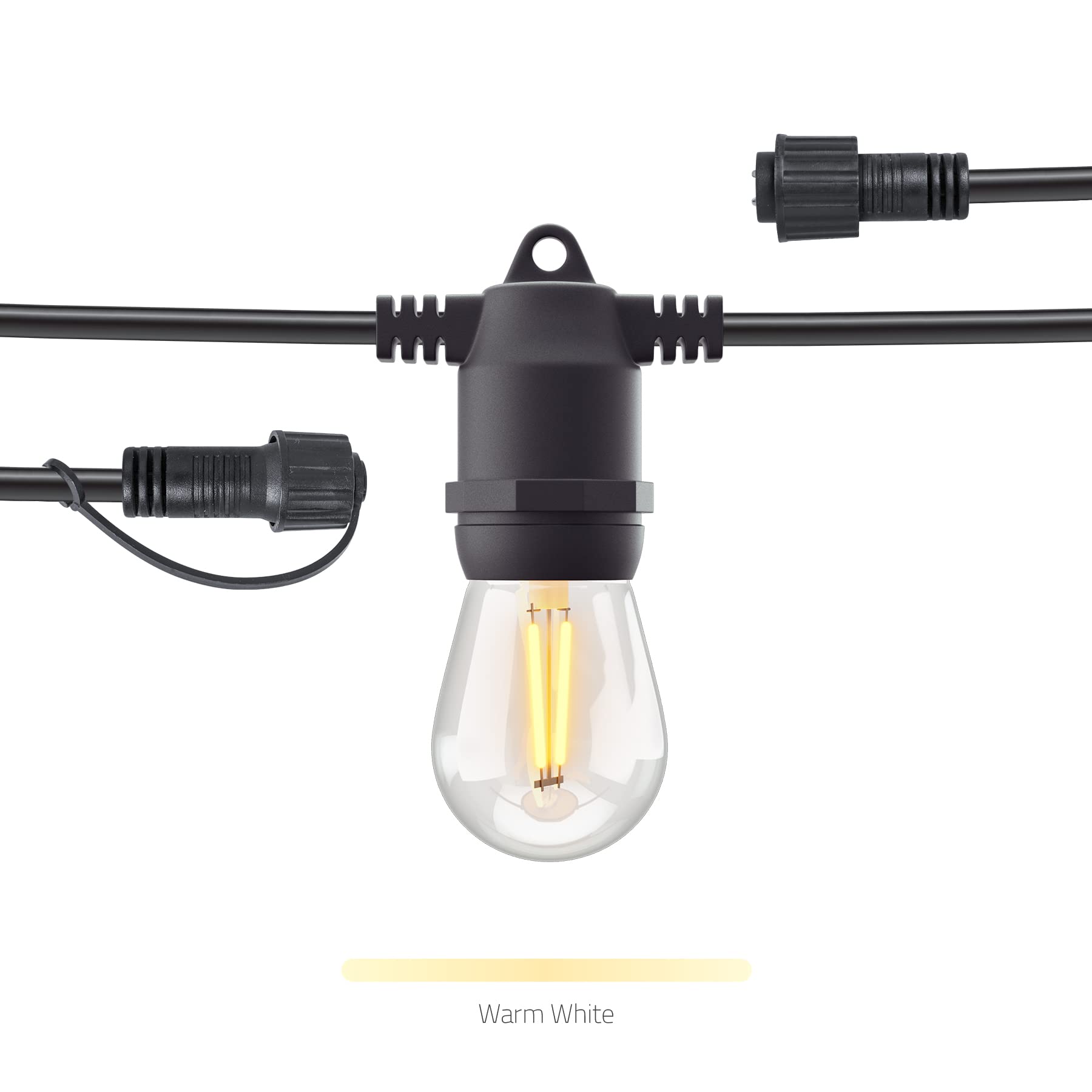 Hombli Extensión para Guirnalda de Luces Exterior, Cable de 5m | 10 Bombillas de Luz Cálida para Jardín, Terrazas, Decoración de Balcón y Bodas | Brillo Ajustable | Control por Voz | Impermeable IP65