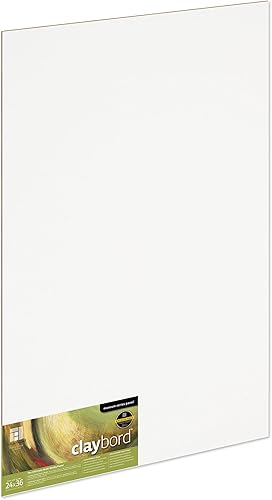 Miniatura 101 de Ampersand Art Supply Panel de pintura de madera: Serie Museo Claybord, 6 "x 6", 3/4 "Perfil acunado Perfil con cuna de 3/4