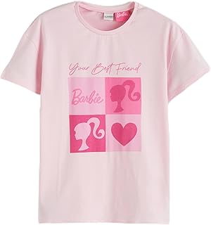 LC واكيكي تي شيرت باربي مطبوع برقبة دائرية ضيقة للبنات