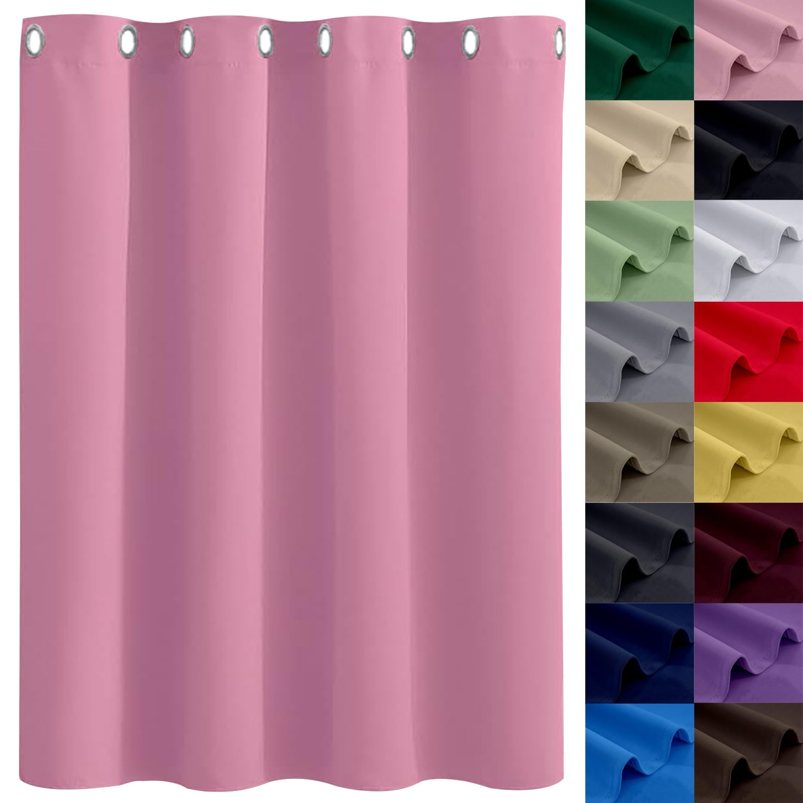 GAIFNAG 100% Blackout Curtains Bedroom 80 x 50 cm Thermal Insulated & Noise Reducing, Facile da Installare Semi Sheer Curtains, White Sheer Curtains for Bedroom and Living Room, Pink