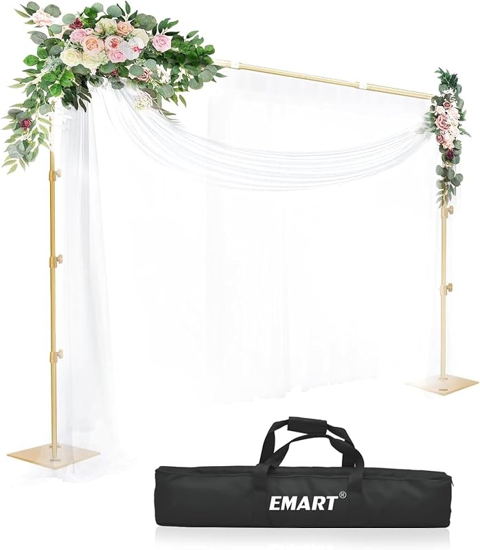 EMART Fotó Háttér Állvány Acél Alappal 2,6m x 3m Állítható Rendszer - gold