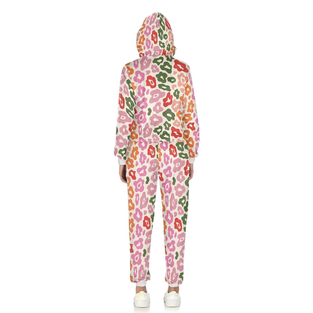 Conjunto deportivo de 2 piezas para mujer, diseño de leopardo animal, manga larga, conjunto deportivo de flores