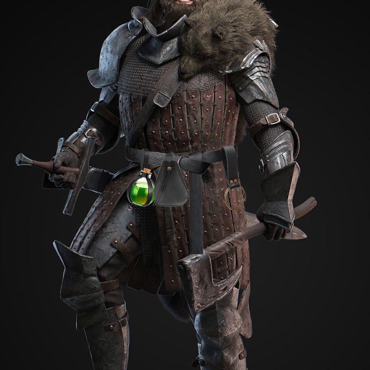 Renaissance Costume Accessory Belt Pouch Purse Potion Bottle Belt Waist Set Retro Medieval Festival Ren Faire - Image 4