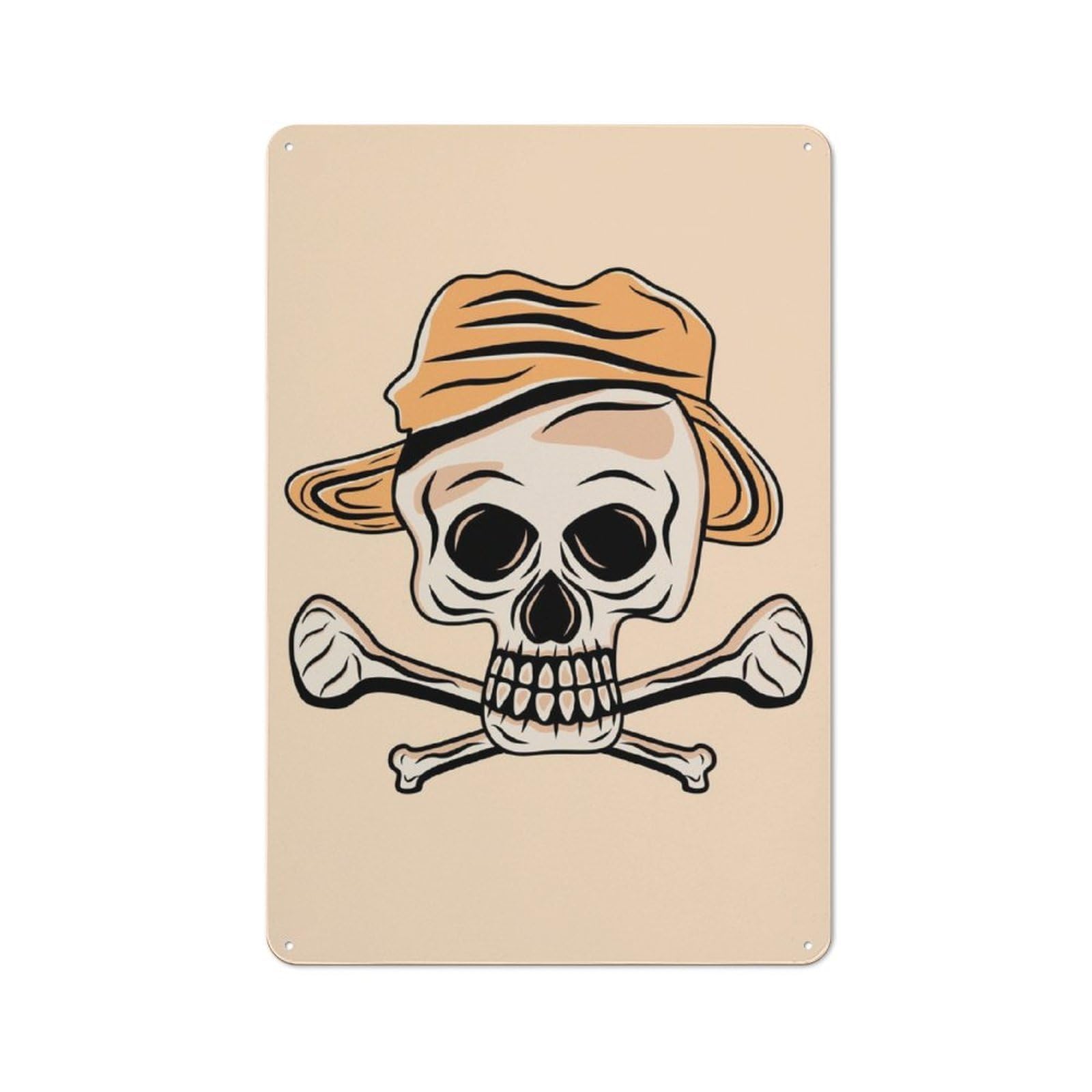 Junmoney Skull Vintage Tin Wall Plaque 30X20cm With For Workshop Wall, Suited To Workshop Decor Fans, For Retro Home Interiors