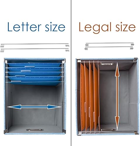Miniatura 6 de PRANDOM Caja organizadora de archivos, juego de 1 carpeta plegable decorativa de lino para almacenamiento de archivos colgantes con tapas, gabinete