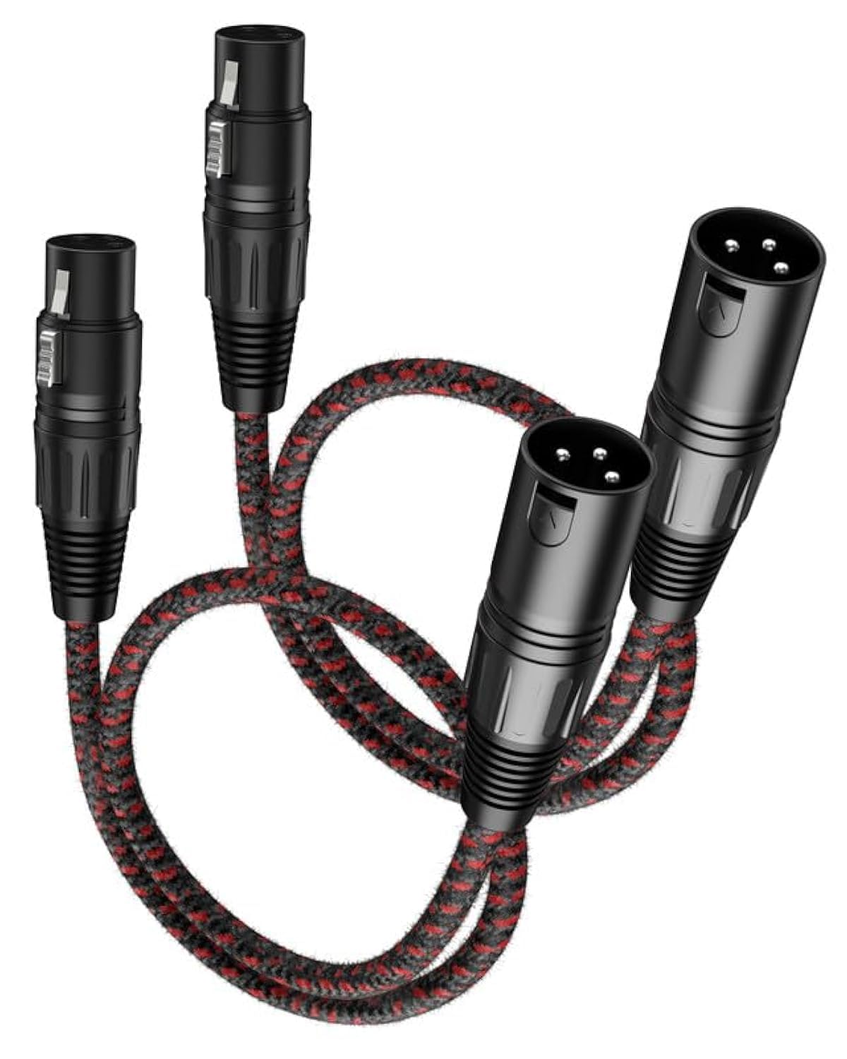 VANDESAIL XLR Cables 2 ft 2 Pack, Premium XLR Male to Female Microphone Patch Cables 3 Pin Mic ​Cords DMX512 Cable Compatible with Speakers, Mixer, Stage Light