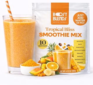 Tropical Smoothie Powder & Smoothie Mix – Freeze Dried Tropical Fruit Blend, No Added Sugar, Vegan, Ready in Seconds, 10 Servings