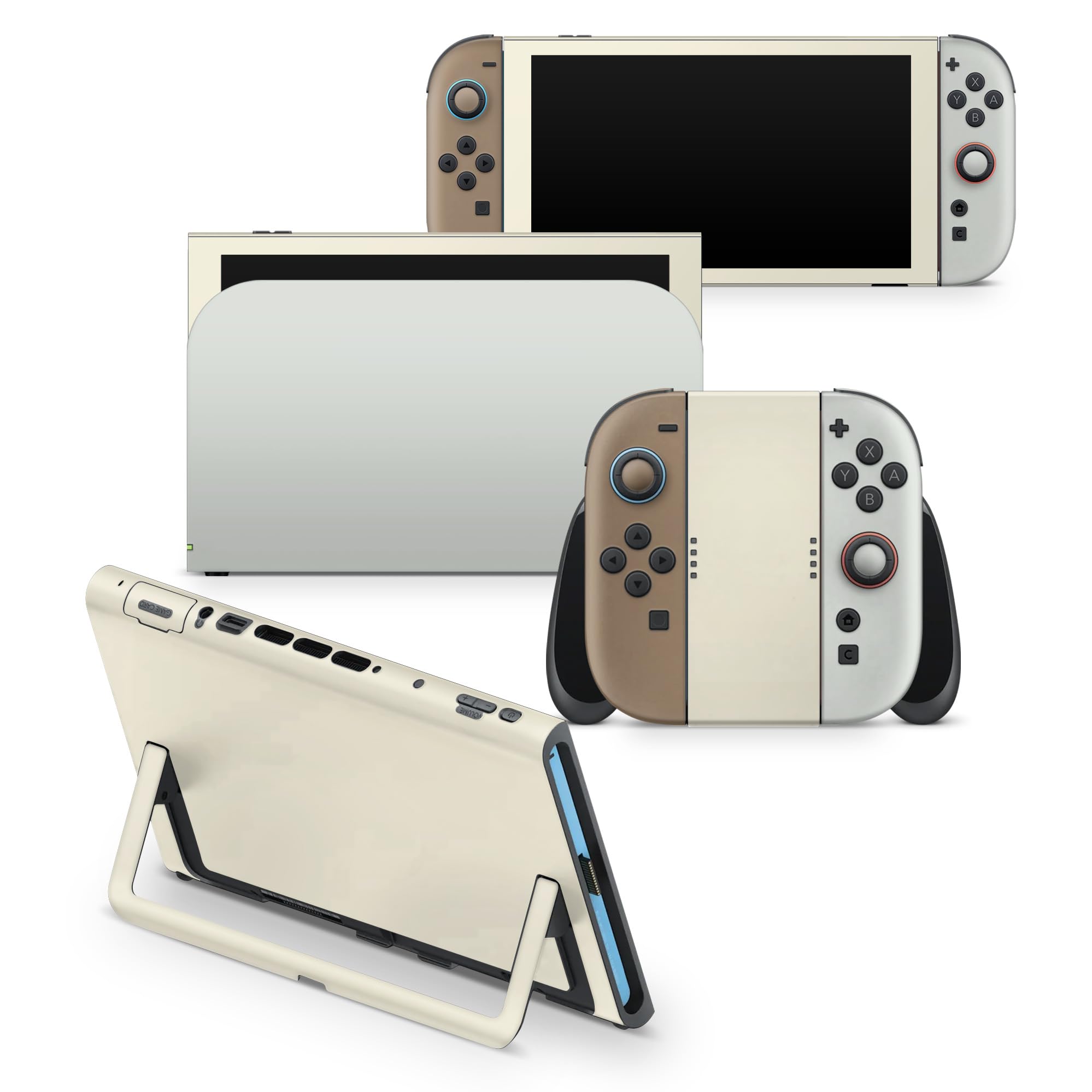 Tacky Design Classic colorwave Skin Compatible with Nintendo Switch 2 Skin Wrap Cover, Color Blocking wrap for Switch 2 Cover, Premium 3M Vinyl (Pastel Green & Brown, Switch 2)