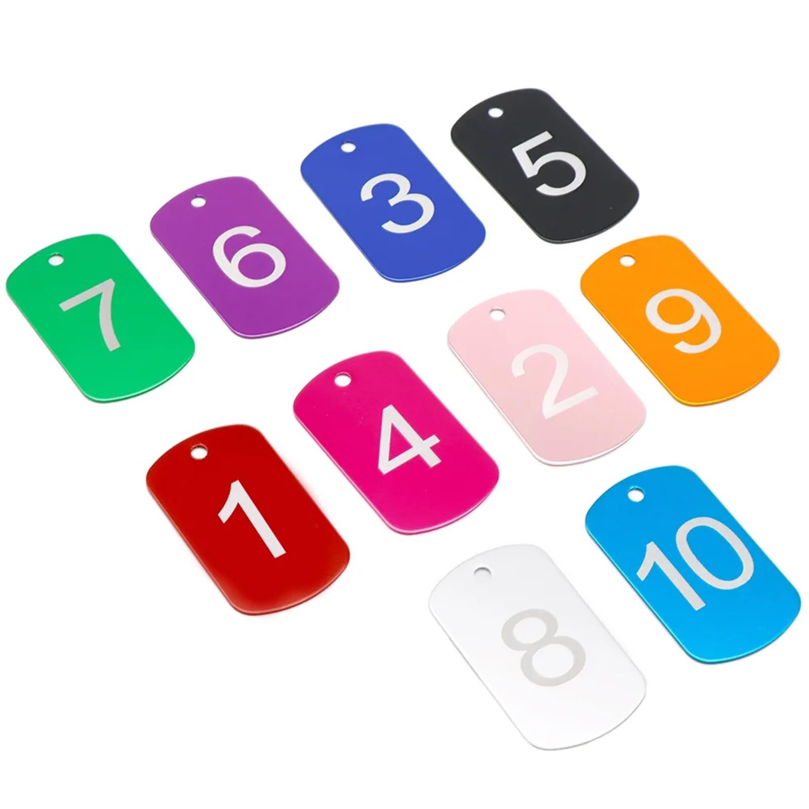 Plastikowe zawieszki z numerami Metalowe znaczniki z numerami Wielokolorowe 50x30 mm Numery 1-200 do breloka na dowód osobisty 1-50(Pink,100-200)