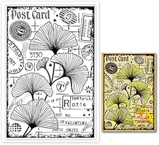 GLOBLELAND Ginkgo Biloba Background Clear Stamps Leaves Post Card Silicone Clear Stamp Seals for Cards Making DIY Scrapbooking Photo Journal Album Decoration