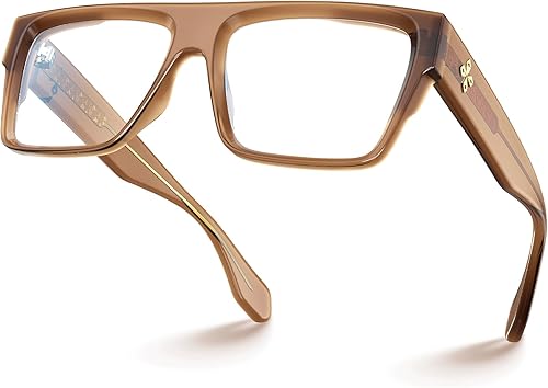 VISOONE Gafas de bloqueo de luz azul con borde completo cuadrado, gran moda, para computadora, varios colores, marco de gafas para mujeres y