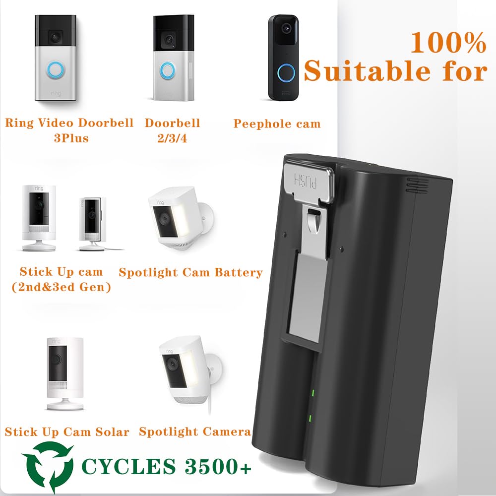 Ring Battery Doorbell Plus 6040mAh Replacement Battery Pack For