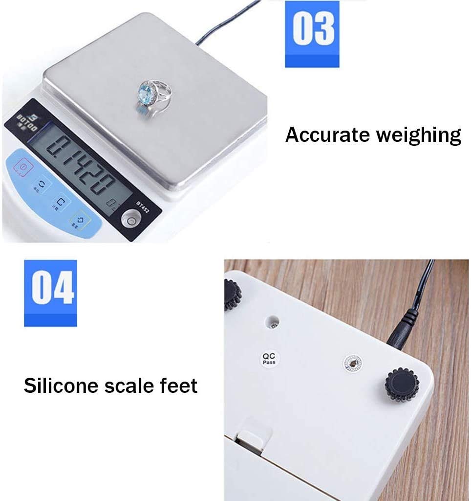 Electronic Weighing High Precision Laboratory Electronic Balance Stainless Steel Jewelry Precision Digital with LCD HD Display for Laboratory Pharmaceutical Industrial