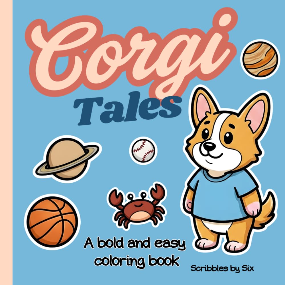 Corgi Tales: A Bold & Easy Coloring Book