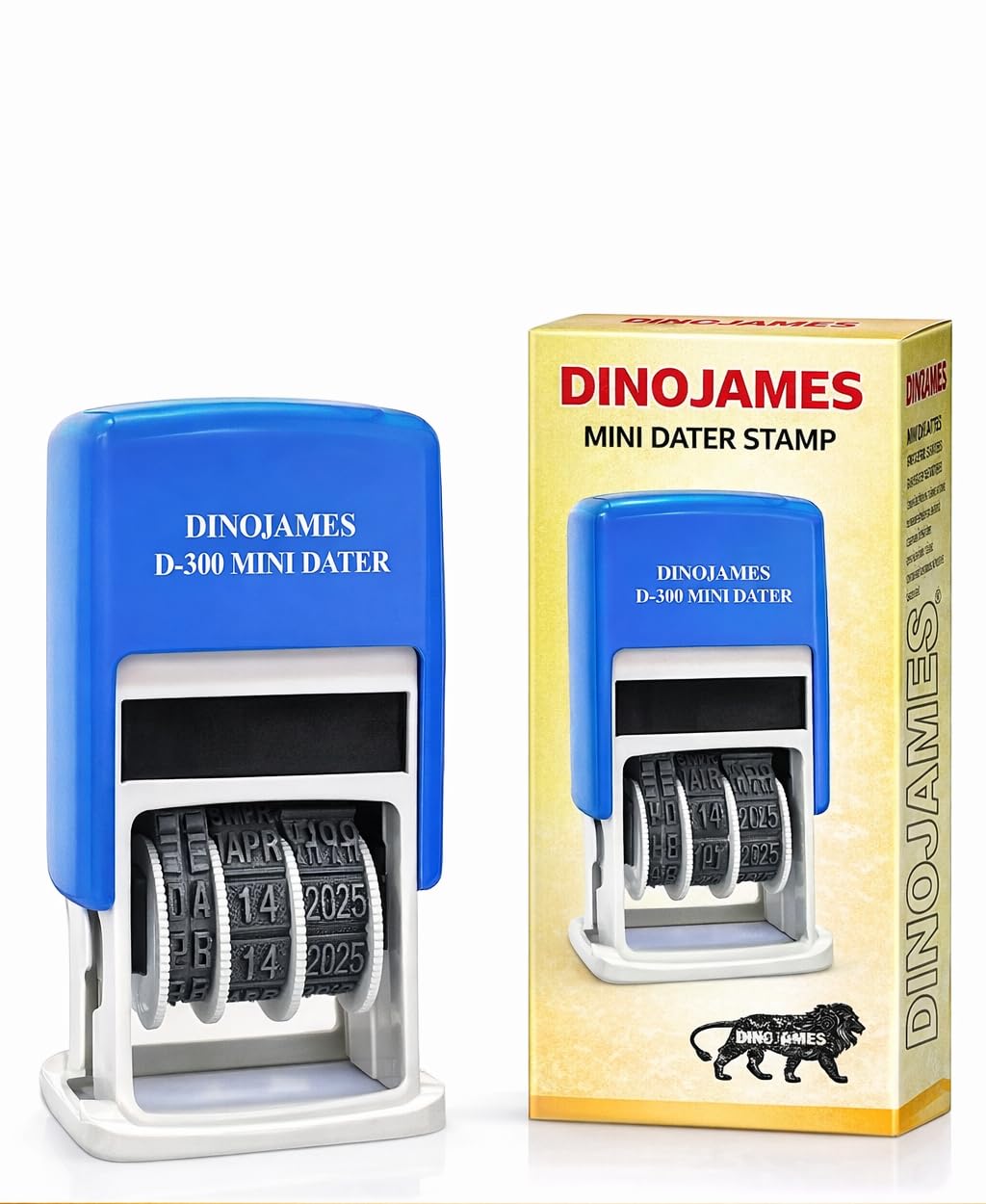 Dinojames Mini Dater D-300 Self Inking Stamp (Blue Ink) | 4mm Letter Size Date Stamp for Office, Bills, Documents & Packaging-picture-10
