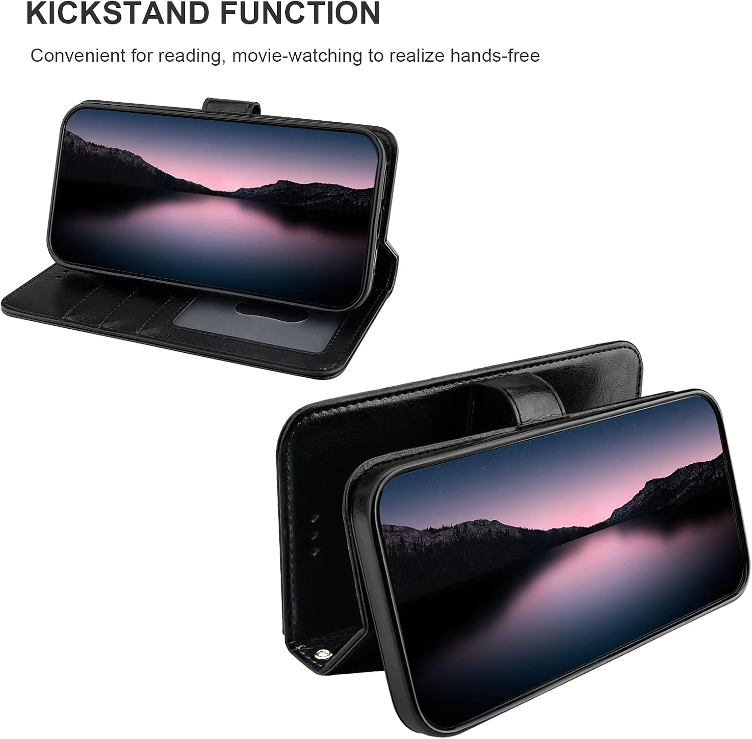Bocasal Detachable Wallet Case for iPhone 13 Mini RFID Blocking Card Slots Holder Premium PU Leather Magnetic Kickstand Shockproof Wrist Strap Removable Flip Protective Cover 5G 5.4 inch (Black)