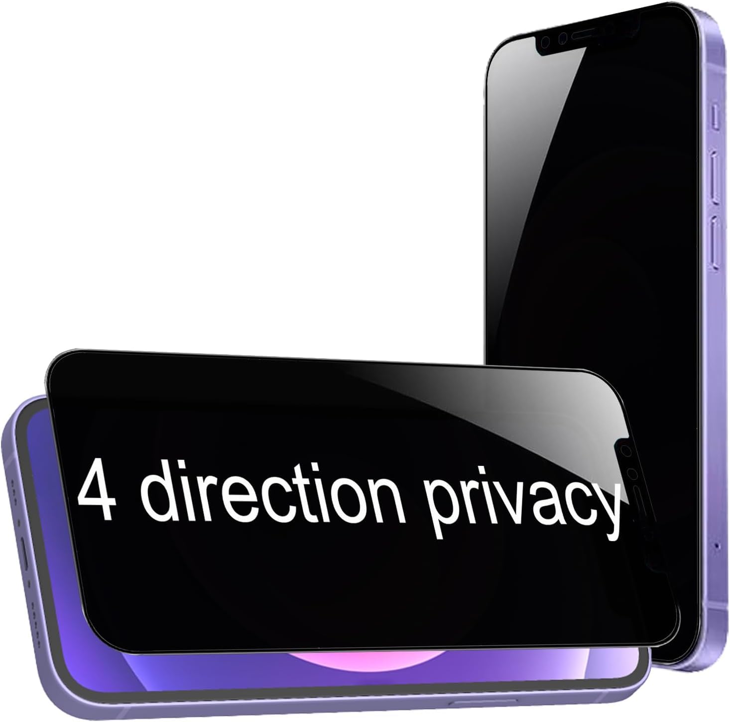 JGD PRODUCTS Anti-Spy 4-Way 360° True Privacy Tempered Glass Militry-Grade Protector for iPhone 12, iPhone 12 Pro,Case Friendly, 9H Hardness, Easy Installation-image-40