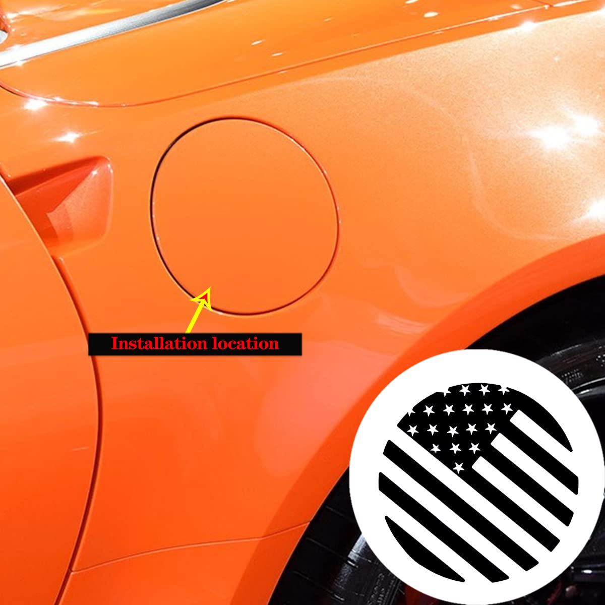 Fit for Chevrolet Chevy Corvette C8 2020 2021 2022 American USA Flag Decal fits Fuel Gas Door, Designs Fuel Door Gas Cap Polyvinyl Chloride Overlay Decal
