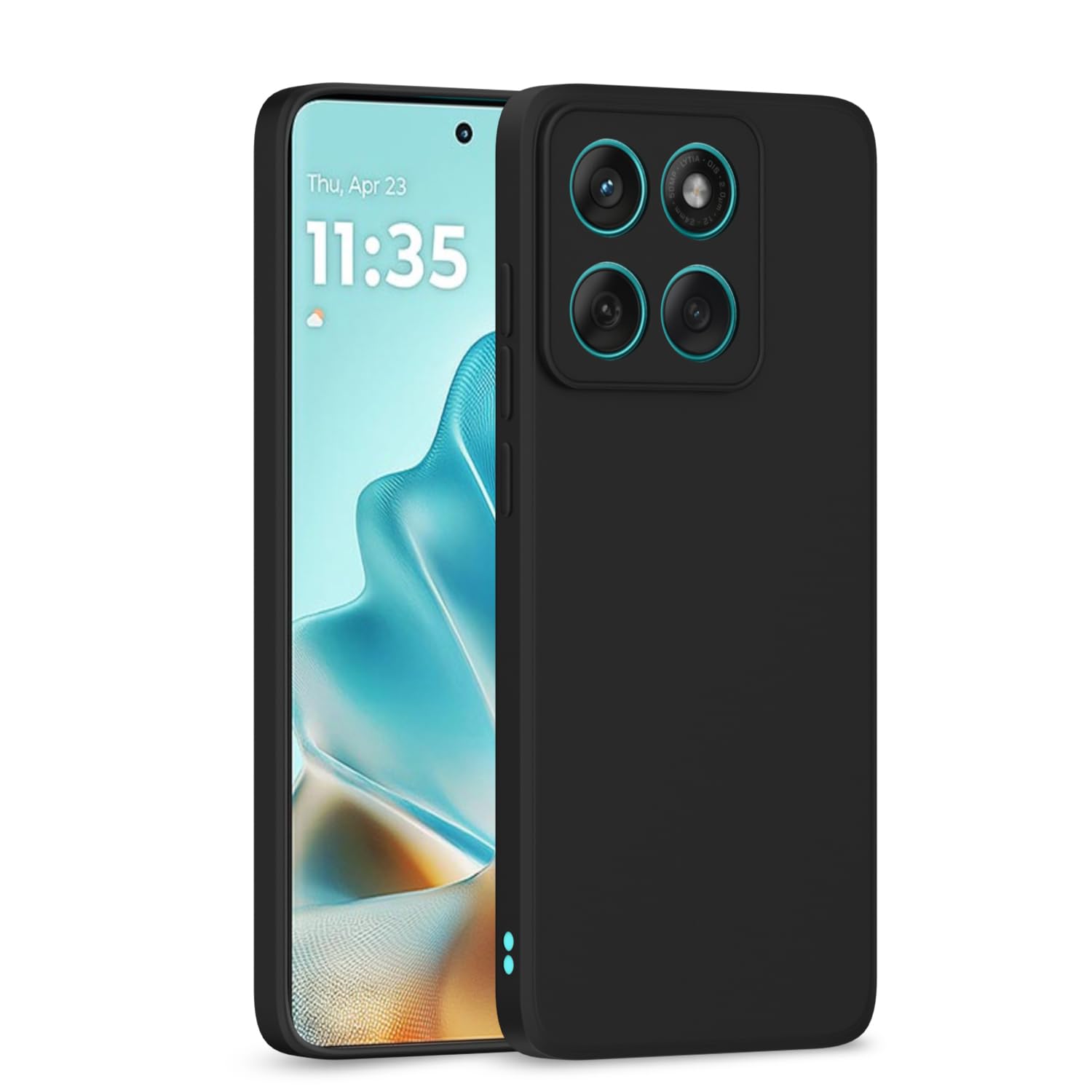 Amazon Basics Back Cover for Moto Edge 60 Fusion 5g | Camera Protection Shockproof Soft Matte Silicone Bumper Case (Black)