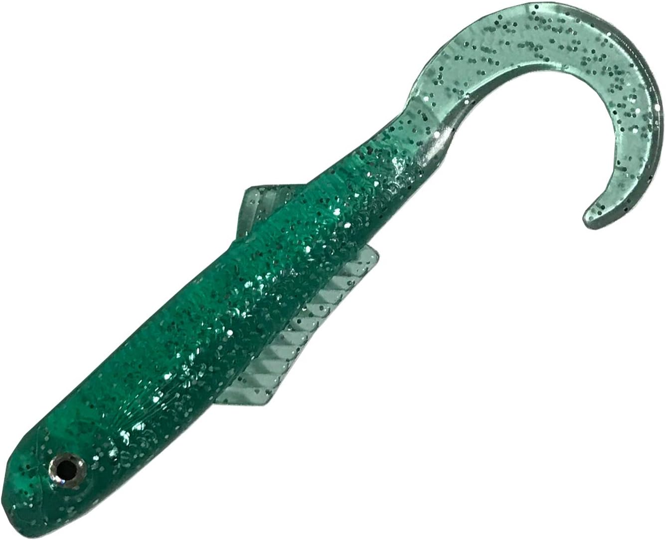 Sanhu 4", Blam Curly Tail Swimbaits, 30 Pcs Green Soft Plastic Lures, for Freshwater & Saltwater Fishing, Includes Lifelike Action, Ideal for Bass, Walleye & Pike