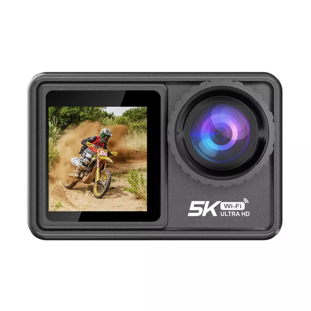 BLACKPOOL® 5K Touch Dual Screen WiFi Sport Action Camera Video Waterproof Outdoor Camera with EIS Stabilisation,170 Degree Wide Angle & Remote
