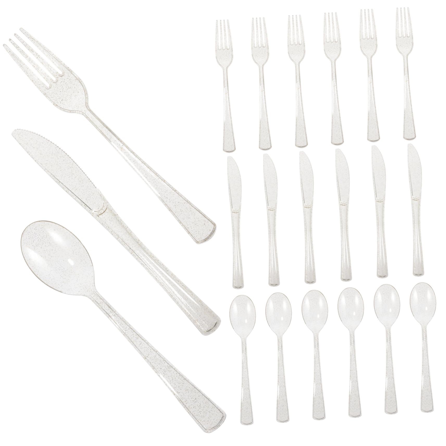 Beavorty Gold Tableware Set Disposable Plastic Cutlery for Parties Hotels Catering 1 Set of Forks Knives