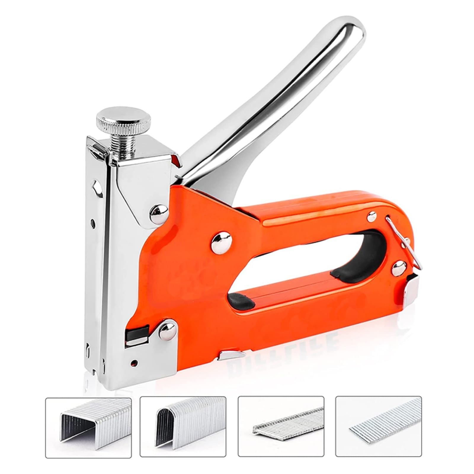 Pistola cucitrice 3 in 1 con 600 graffette, pistola cucitrice manuale con regolazione della potenza della chiodatrice for legno, artigianato, falegnameria, decorazione fai da te(A-With Nail puller)