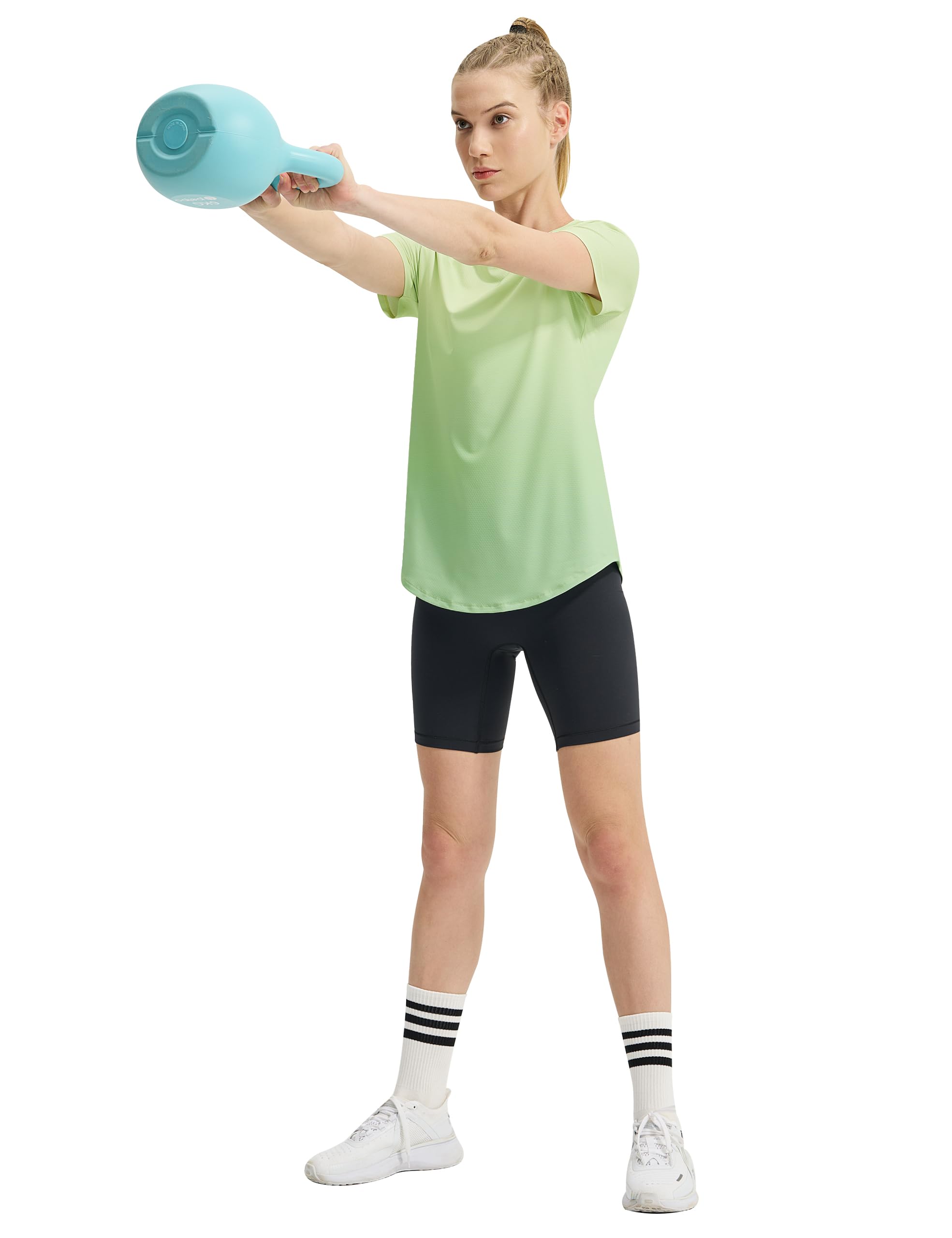 Women's Workout Tops Quick Dry Summer Short Sleeve Shirts Athletic Yoga Running Gym Tee