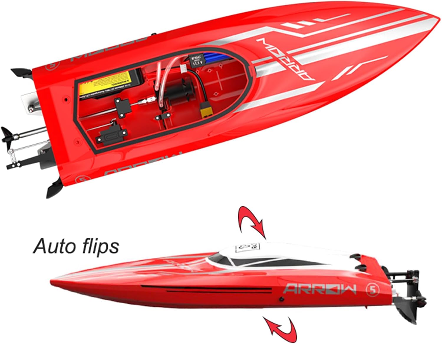 UDI005 Large Remote Control Boat for Adults Experts 14y+ RC Brushless Watercraft 50km/h 31mph 3S Battery 4WD Full-Functions 25inch RC Sail