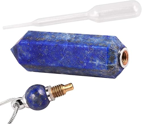 Miniatura 3 de SUNYIK Collar difusor de aceite esencial de piedra para mujer, colgante hexagonal puntiagudo de cristal curativo con cadena para hombres, 28 pulgadas