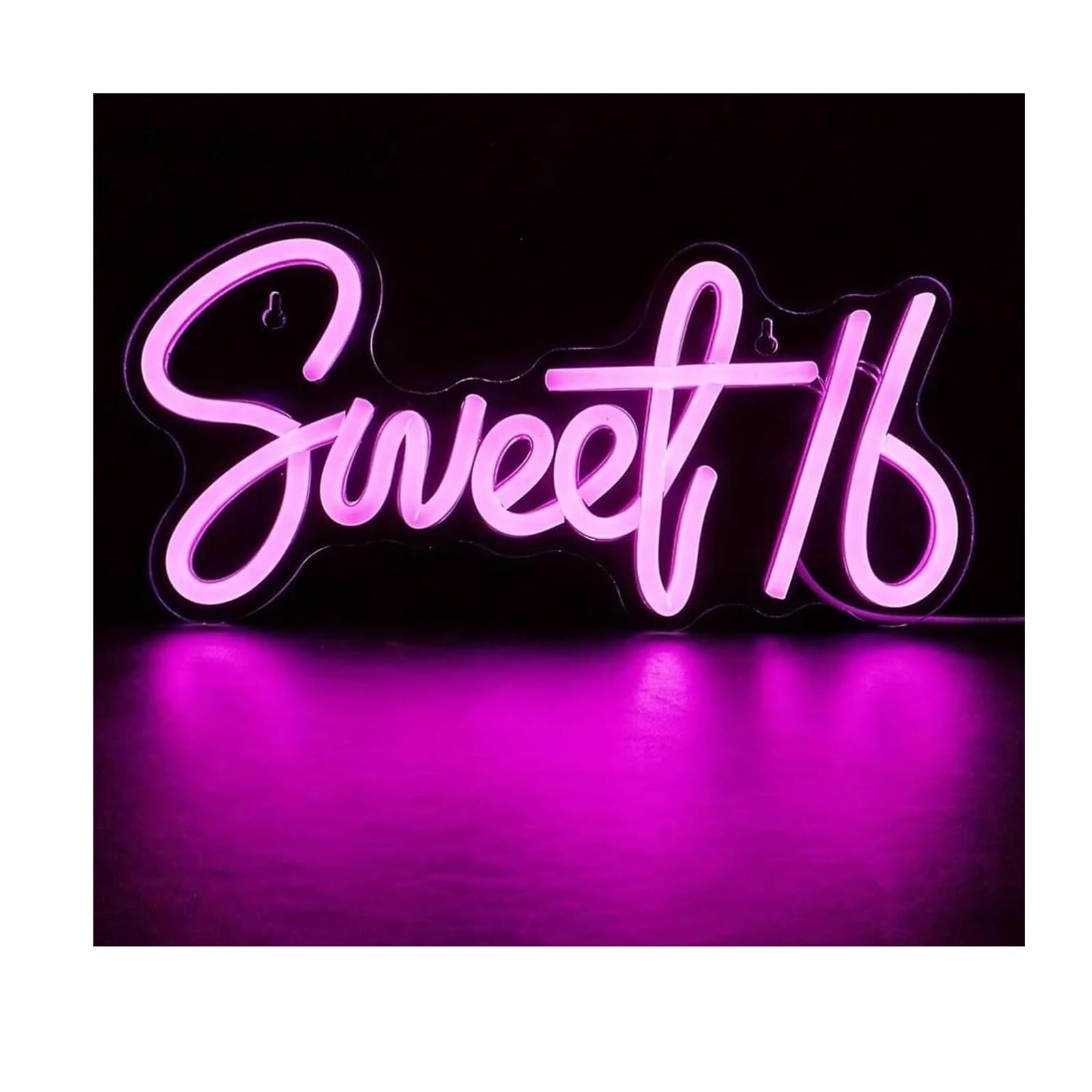 LED Lampada al neon Insegna luminosa al per neon da 16" con atmosfera rilassante per il 16° compleanno,luce per rosa, alimentata