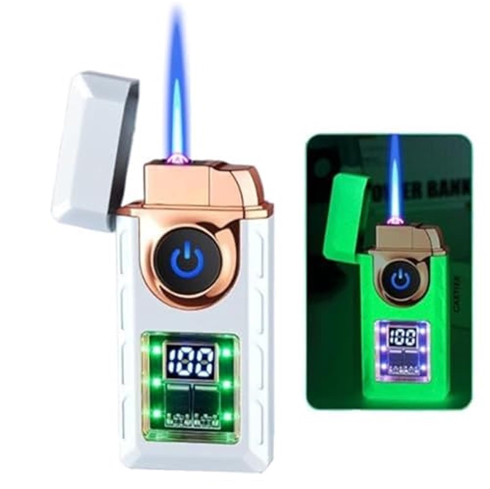 Encendedor inteligente resistente al viento con llama dual: despídete del fuego apagado