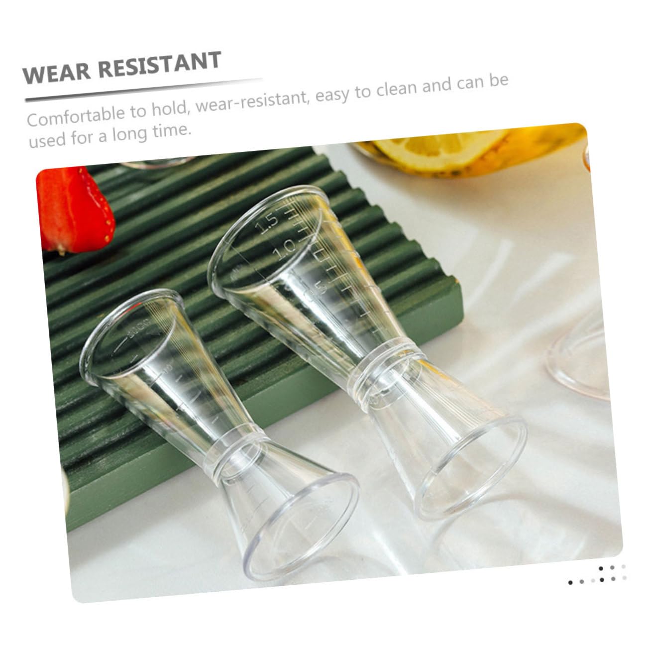 HEALLILY 6pcs Plastic Double-sided Measuring Cup Jigger for Bartending Cocktail Making and Home Use