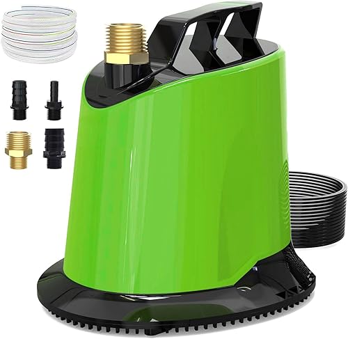AgiiMan Bomba de sumidero - Bomba de agua sumergible de 125 W 1100 GPH con manguera de drenaje de 16 pies, cable de alimentación extra largo de 25