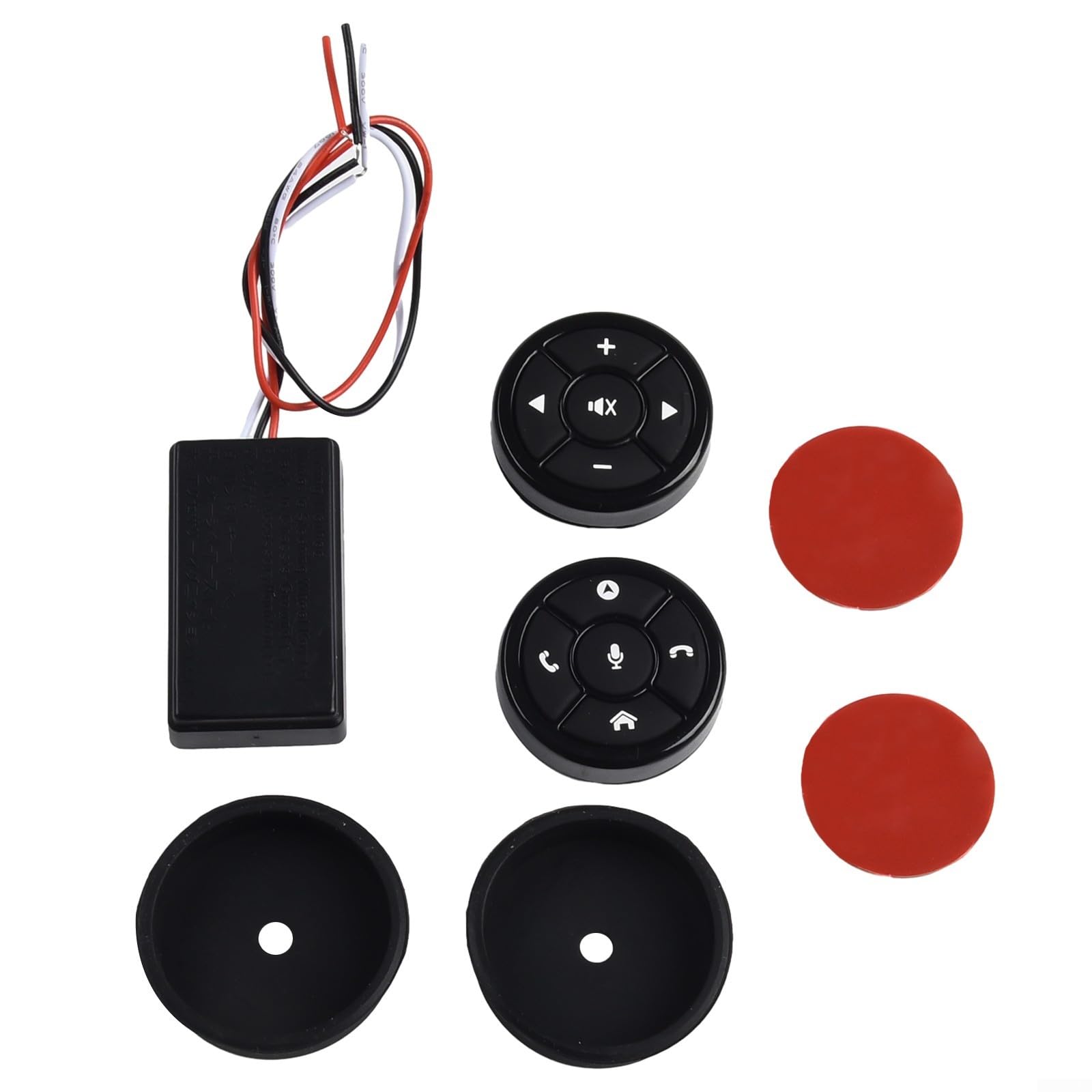 Zoegneer Botones multifunción para volante, control remoto para coche, reproductor multimedia, luz nocturna azul para Android, navegación de pantalla grande, control cuadrado inalámbrico