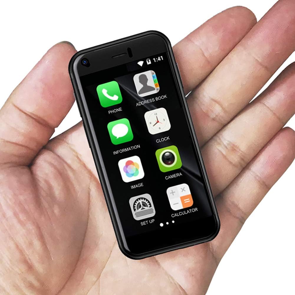 Mini Smartphone, 3G Dual SIM 2.4 Inch Tiny Mobile Phone 1G+8G 5.0MP High Definition Kids Phone Unlocked Pocket Backup Cellphone (Black)