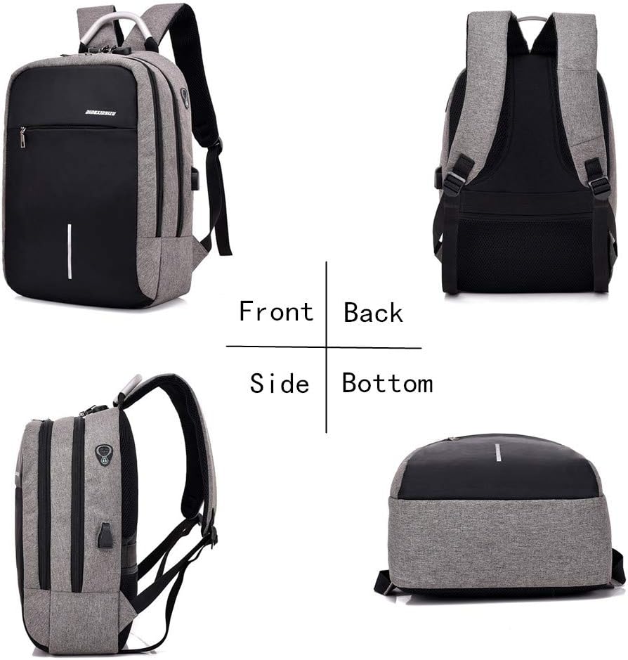 Backpack Mens, 15.6 Laptop Backpacks Grand School Bags Oxford Backpack Multifunction Daypack Teenager Unisex for Business Hiking Travel Camping with USB Port Anti-Theft Device (Blue)