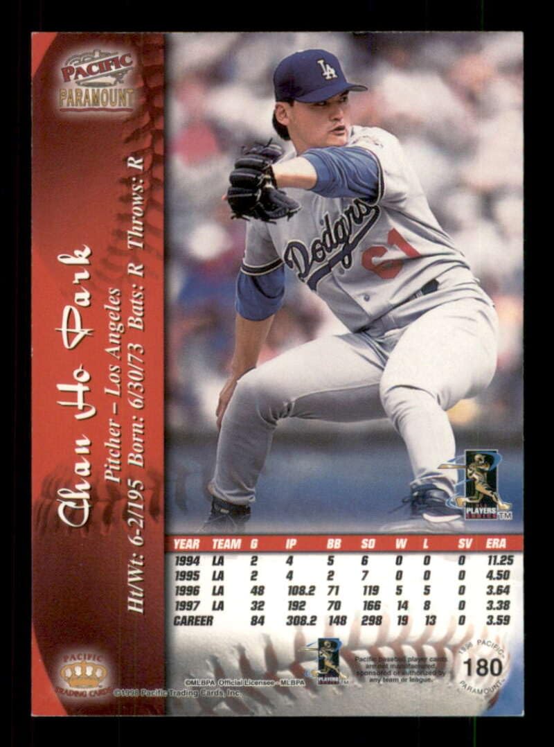 180chan Amazon.com: Baseball Trading Card MLB 1998 Pacific Paramount #180 Chan Ho  Park VG/EX Dodgers : Collectibles & Fine Art