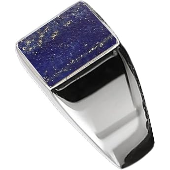 Solid 925 Sterling Silver Ring for Men Genuine Abalone Shell Square 12 mm Gemstone Signet Ring Unique Handmade Jewellery
