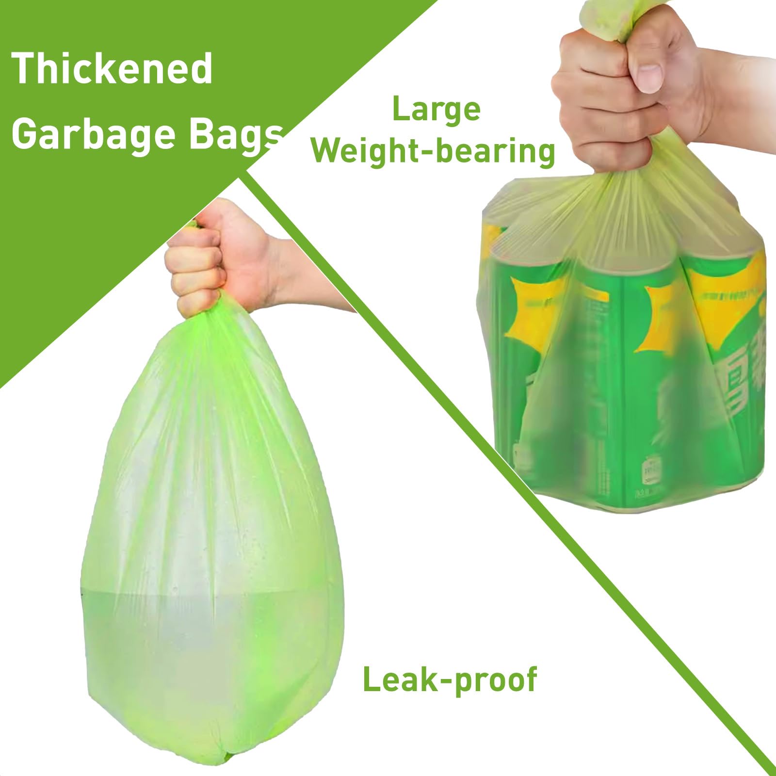 Dntorx Lot De 100 Sacs Poubelle De 10 L, Indéchirables, Pour Bureau, Salle De Bain, Cuisine, Déchets Alimentaires (45 X 50 Cm