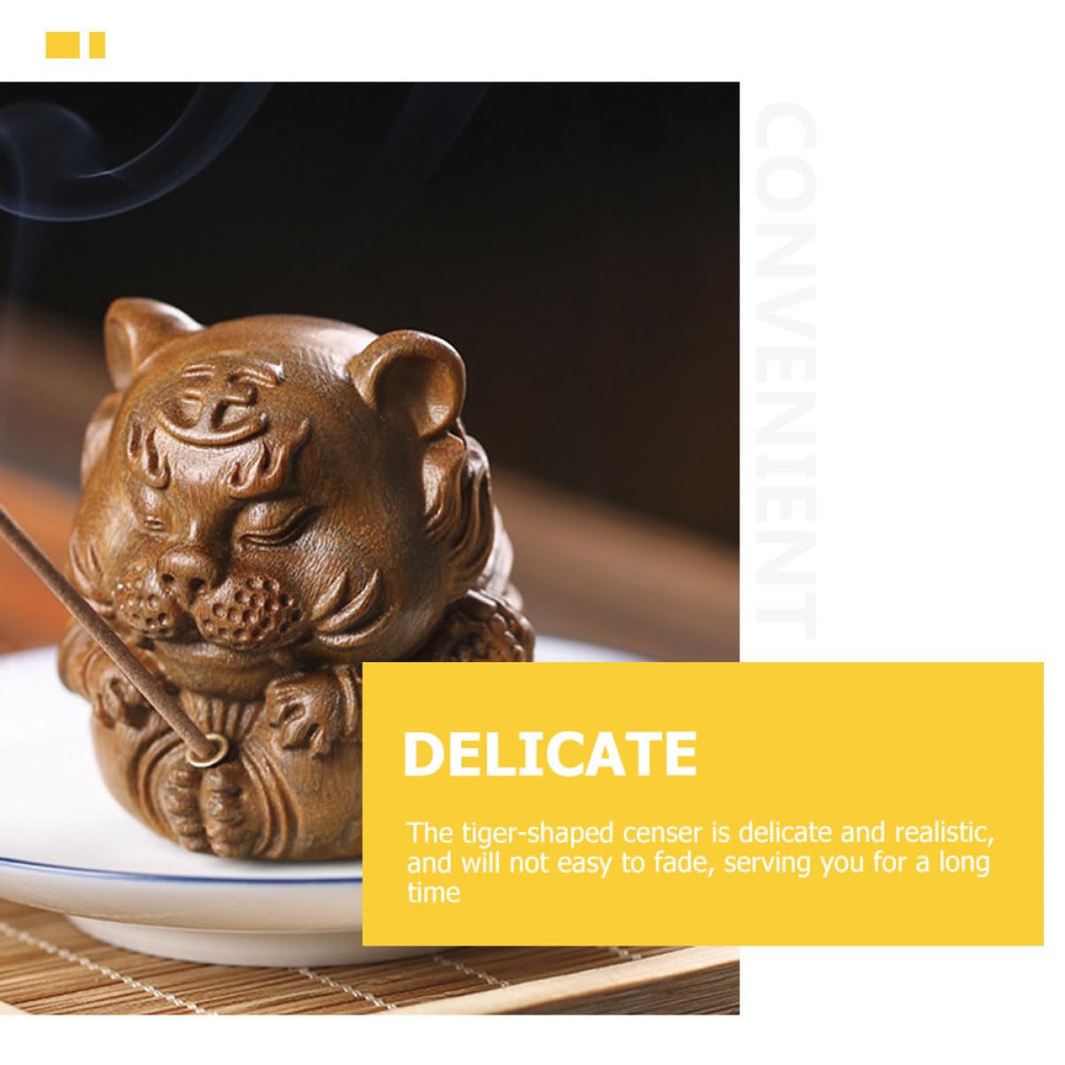 Amosfun 3St Tiger Räucherstäbchenhalter im Freien Tiger-Ornamente Besonderheit für den einzug slico duftstäbchen Holz Räuchergefäß Tiger-Räuchergefäß aus Holz Sandelholz